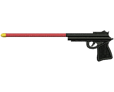 Embroidery Design: Gun Shooting Bullet 3.65w X 1.01h