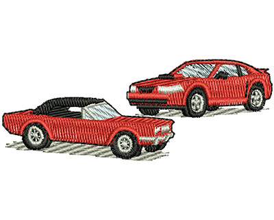 Embroidery Design: Sports Car and Convertible  2.87w X 1.08h