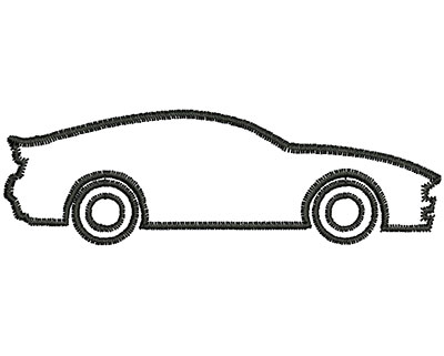 Embroidery Design: Sports Car Outline 3.11w X 0.96h