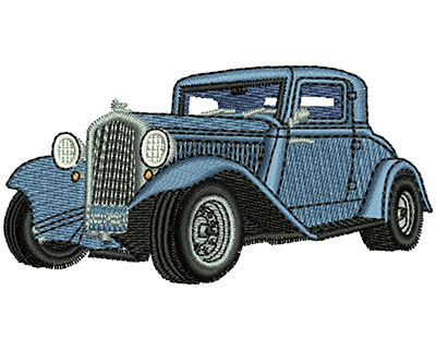 Embroidery Design: Vintage Blue Car 3.06w X 1.55h