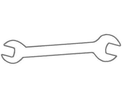 Embroidery Design: Wrench Outline 10.33w X 2.57h