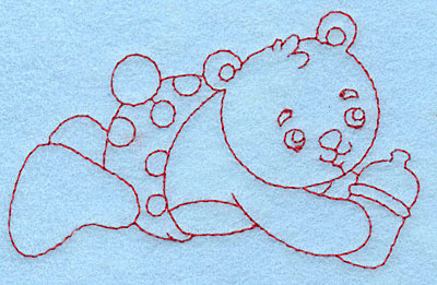 Embroidery Design: Baby Bear redwork 3.89w X 2.45h
