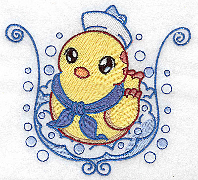 Embroidery Design: Bubble bath duck large 4.96w X 4.59h