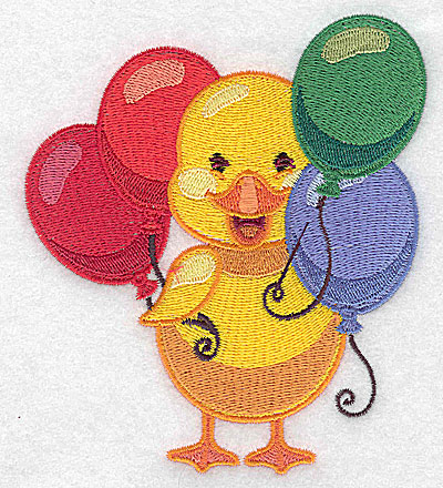 Embroidery Design: Duck with balloons large 4.30w X 4.96h