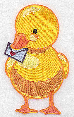 Embroidery Design: Duck with envelope large 2.96w X 4.96h