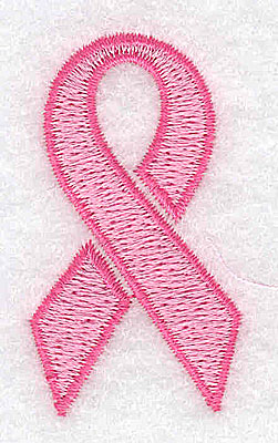 Embroidery Design: Breast cancer ribbon outlined small 1.15w X 2.00h