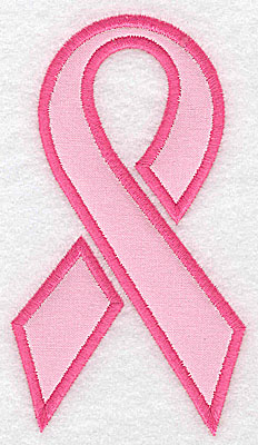Embroidery Design: Breast cancer ribbon large applique 2.83w X 4.99h