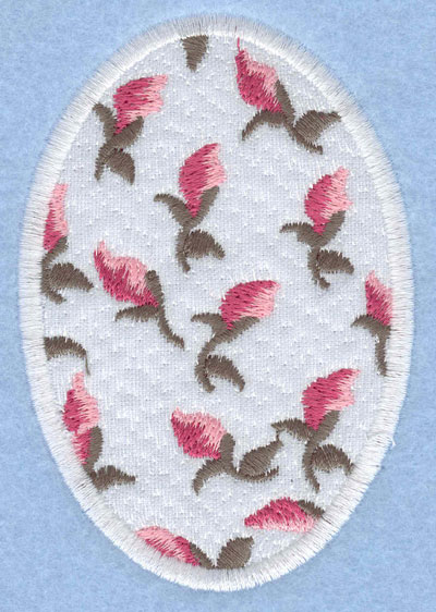 Embroidery Design: Easter egg applique large rose buds2.66w X 3.90h