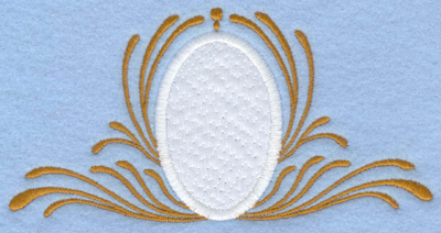 Embroidery Design: Easter egg applique with swirls large5.67w X 2.92h