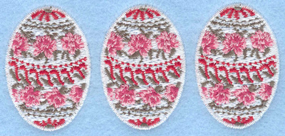 Embroidery Design: Three eggs rose daisy3.87w X 1.78h