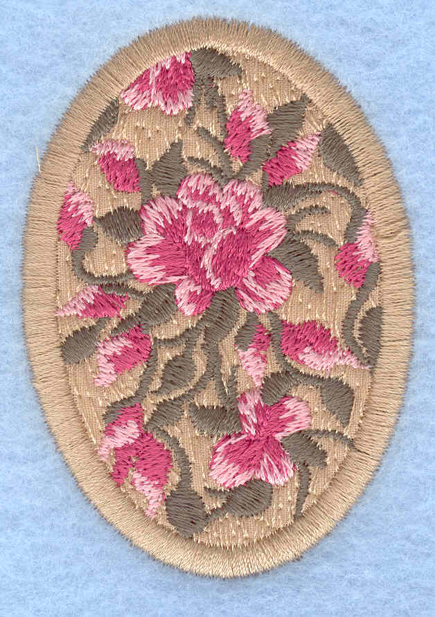 Embroidery Design: Easter egg applique medium rose tan1.91w X 2.74h