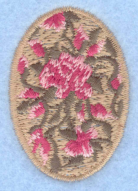 Embroidery Design: Easter egg small rose tan1.37w X 2.02h