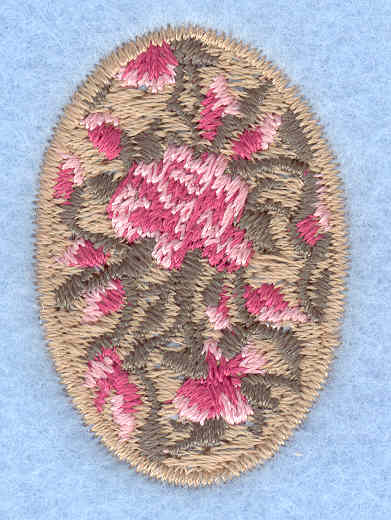 Embroidery Design: Easter egg mini rose tan1.06w X 1.56h