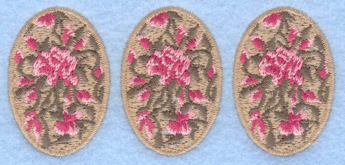 Embroidery Design: Three egg rose tan3.88w X 1.78h