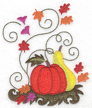 Embroidery Design: Pumpkin and gourd large  4.14w X 4.97h