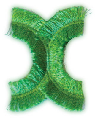 Embroidery Design: Fringe Block Letter X1.94" x 2.80"