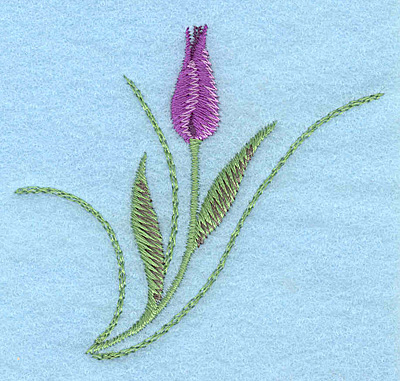 Embroidery Design: Single mauve tulip 2.91"w X 2.55"h
