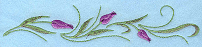 Embroidery Design: Tulips mauve A 8.06"w X 1.62"h