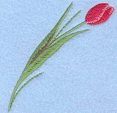 Embroidery Design: Tulip rose colored single 2.93"w X 3.20"h