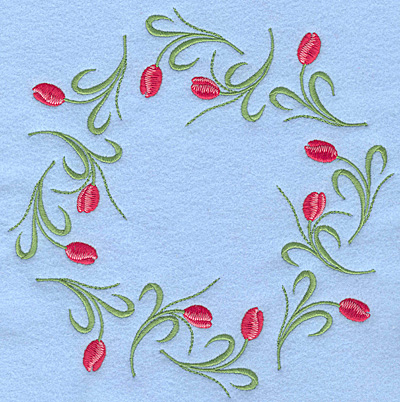 Embroidery Design: Tulip circle B 7.50"w X 7.50"h