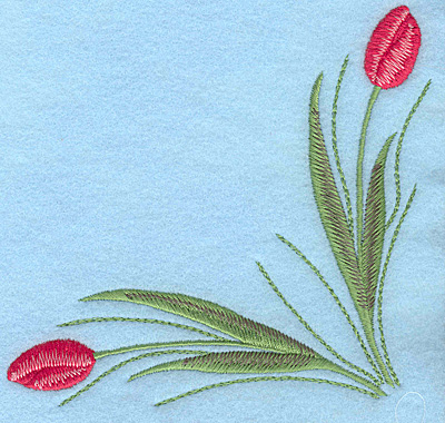 Embroidery Design: Tulips rose colored C large 4.90"w X 4.87"h
