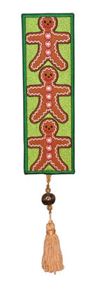 Embroidery Design: Bookmark 209 Gingerbread men2.22w X 6.72h
