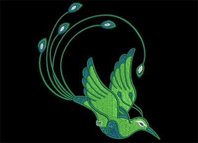 Embroidery Design: Birds of Paradise 3 Lg 4.35w X 4.89h