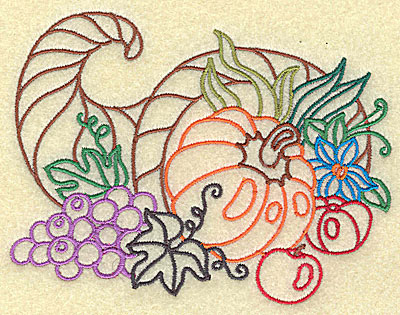 Embroidery Design: Horn of plenty large 4.93w X 3.74h