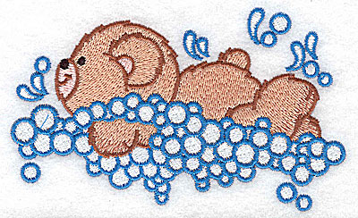 Embroidery Design: Baby bear swimming large 4.95w X 3.00h