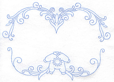Embroidery Design: Monogram frame with baby sleeper large 7.46w X 5.38h