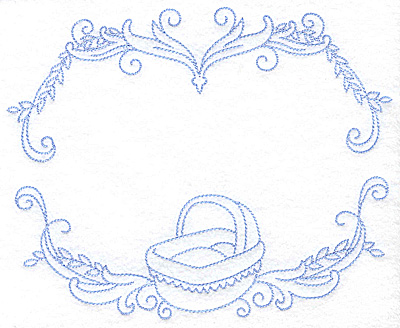 Embroidery Design: Monogram frame with bassinet large 7.45w X 5.94h