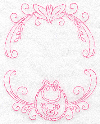 Embroidery Design: Monogram frame with bib large 5.48w X 6.97h