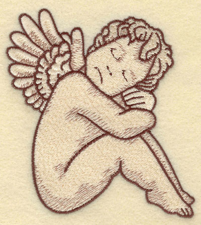 Embroidery Design: Sleeping Cherub Large3.74w X 4.54h