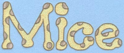 Embroidery Design: Mice text 6.97w X 2.80h
