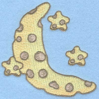 Embroidery Design: Moon and stars made of cheese3.90w X 3.78h