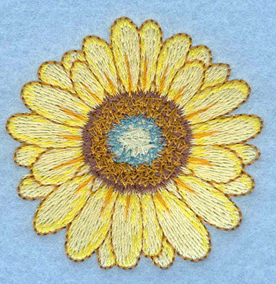 Embroidery Design: Daisy bloom yellow2.03w X 1.97h