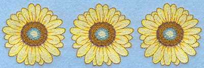 Embroidery Design: Daisy row yellow6.37w X 1.97h