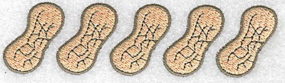 Embroidery Design: Row of peanuts 4.88w X 1.30h