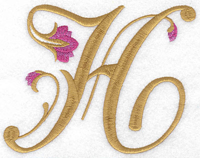 Embroidery Design: H Floral large 5.91w X 4.60h