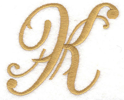 Embroidery Design: K large 3.15w X 2.58h