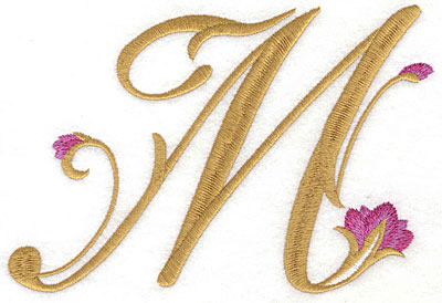 Embroidery Design: M Floral large 6.77w X 4.59h