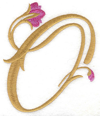 Embroidery Design: O Floral large 4.23w X 5.09h