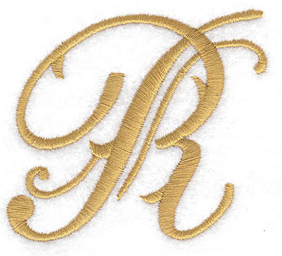 Embroidery Design: R large 2.98w X 2.63h