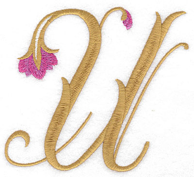 Embroidery Design: U Floral large 5.23w X 4.67h