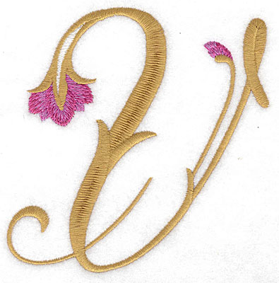 Embroidery Design: V Floral large 4.50w X 4.60h