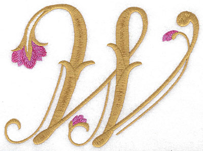 Embroidery Design: W Floral large 6.16w X 4.59h