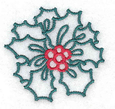 Embroidery Design: Holly with berries 2.01w X 1.91h