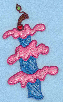 Embroidery Design: Cupcake trio large  4.50"h x 2.59"w