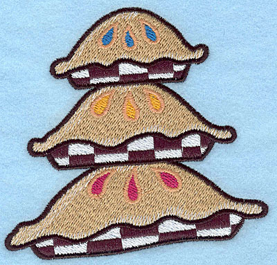 Embroidery Design: Pies large  3.78"h x 4.00"w
