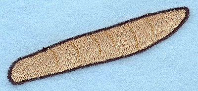 Embroidery Design: Baguette small  1.31"h x 3.00"w